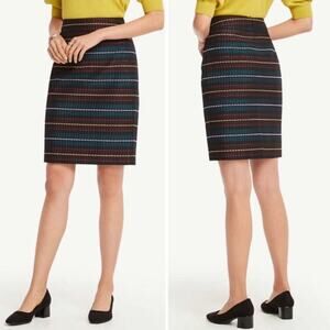 Ann Taylor Factory Multi-Color Jacquard Stripe Pencil Skirt, Sz 8 -- NWT